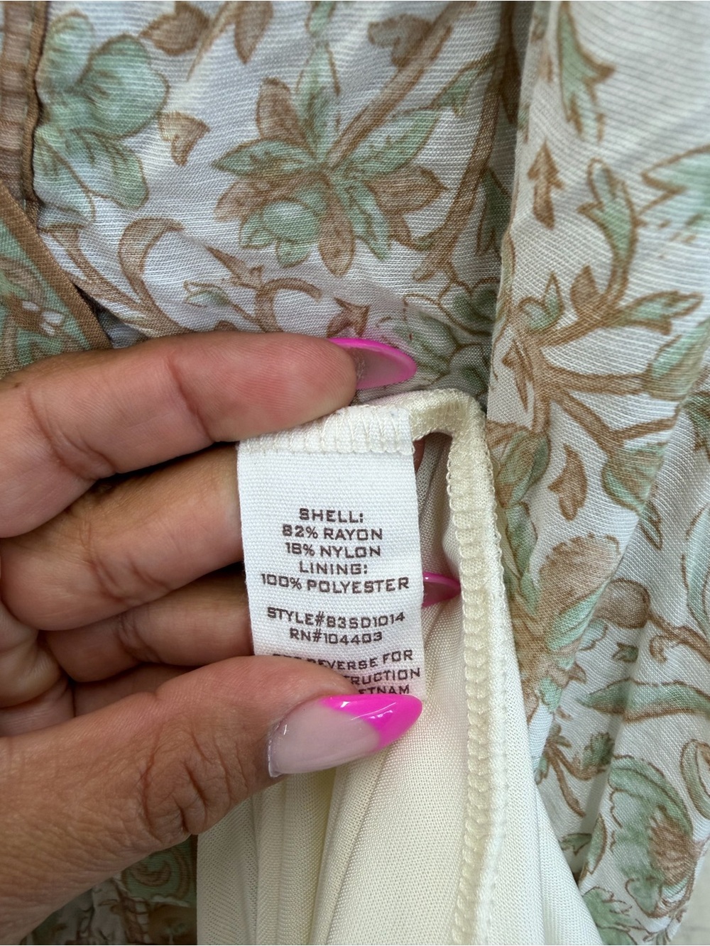 By the River Anthropologie Boho Paisley Floral Maxi Dress Sage Cream size M - Picture 5 of 6